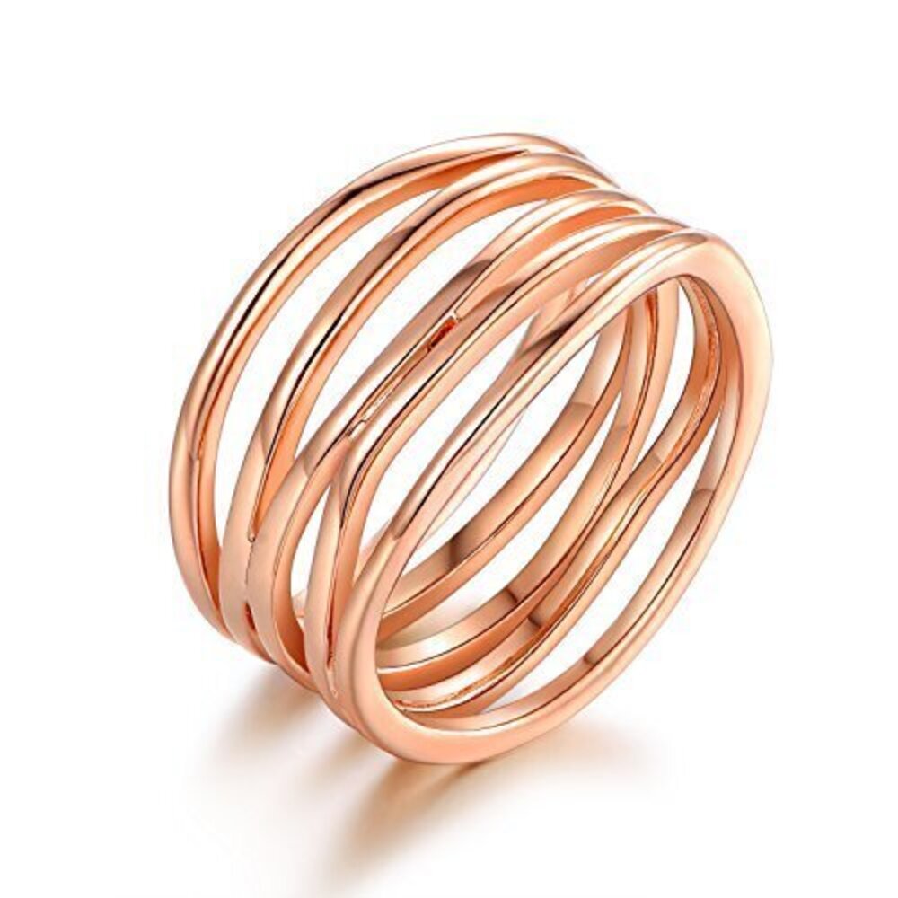 4508 18K Rose Gold Plated Statement Ring – Rose Gold, 7